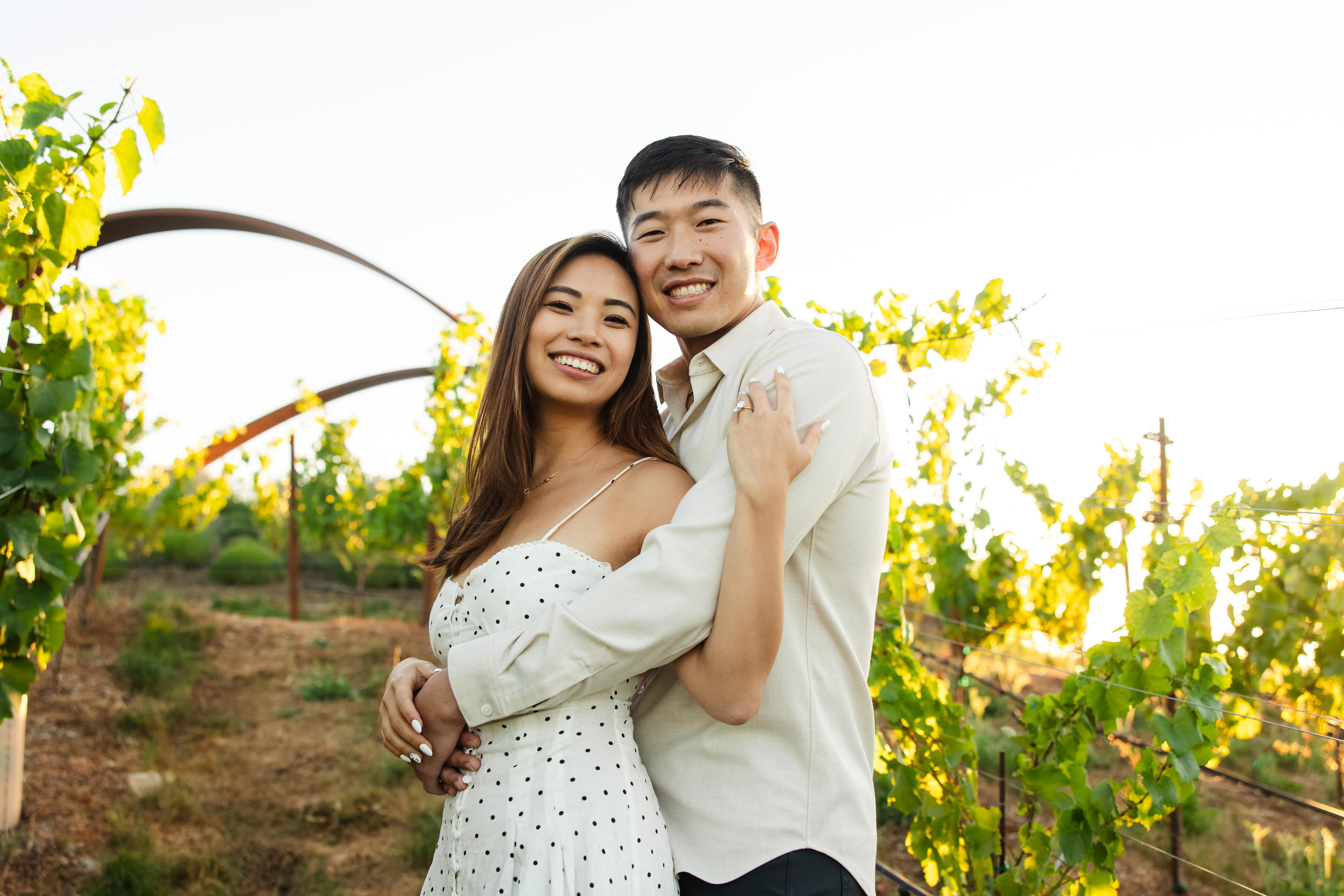Lisa and Galen at their engagement in Napa Valley
