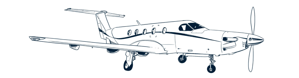 A Pilatus PC-12 turboprop, the aircraft that connects to St Barths
